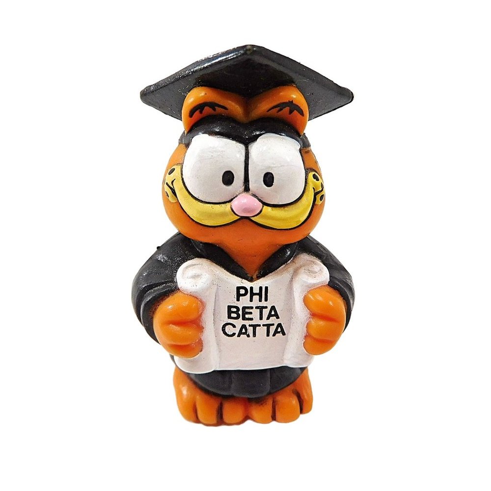 Vintage 1981 Garfield 2” Graduating Phi Beta Catta Figure Figurine